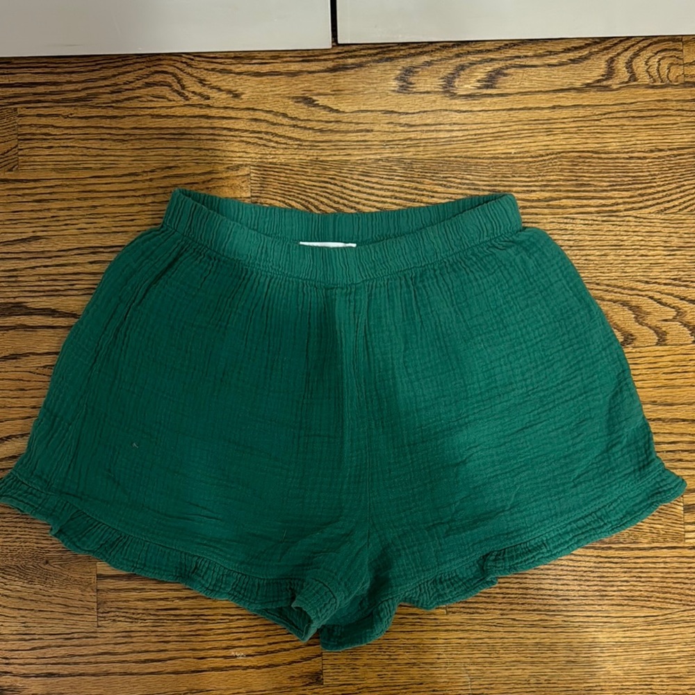 High Waist Green Athletic Shorts